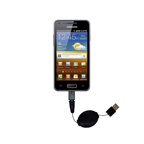 Retractable USB Power Port Ready charger cable designed for the Samsung Galaxy S Advance and uses TipExchange