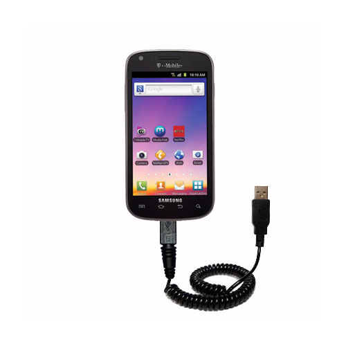 Coiled USB Cable compatible with the Samsung Galaxy S Blaze / SGH-T769