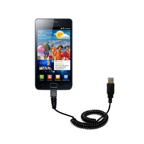 Coiled USB Cable compatible with the Samsung Galaxy S II