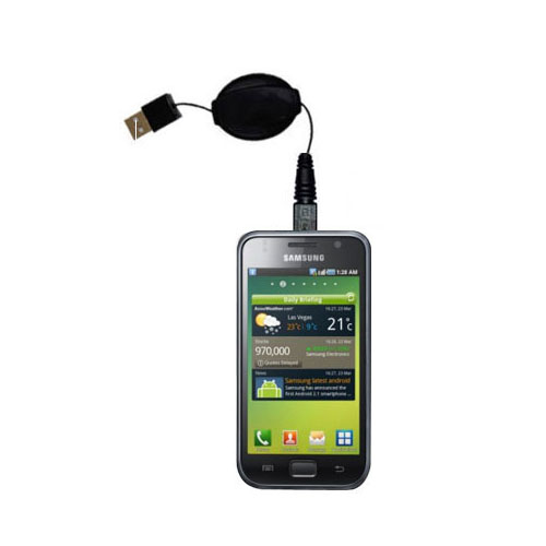 Retractable USB Power Port Ready charger cable designed for the Samsung Galaxy S Pro and uses TipExchange
