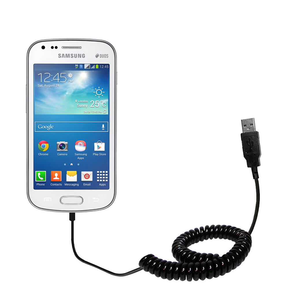 Coiled USB Cable compatible with the Samsung Galaxy S4 Mini