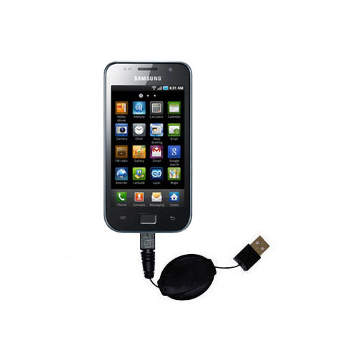 Retractable USB Power Port Ready charger cable designed for the Samsung Galaxy SL and uses TipExchange