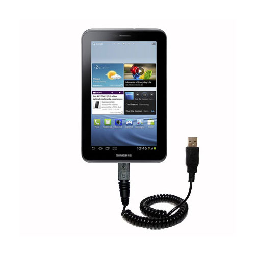 Coiled USB Cable compatible with the Samsung Galaxy Tab2