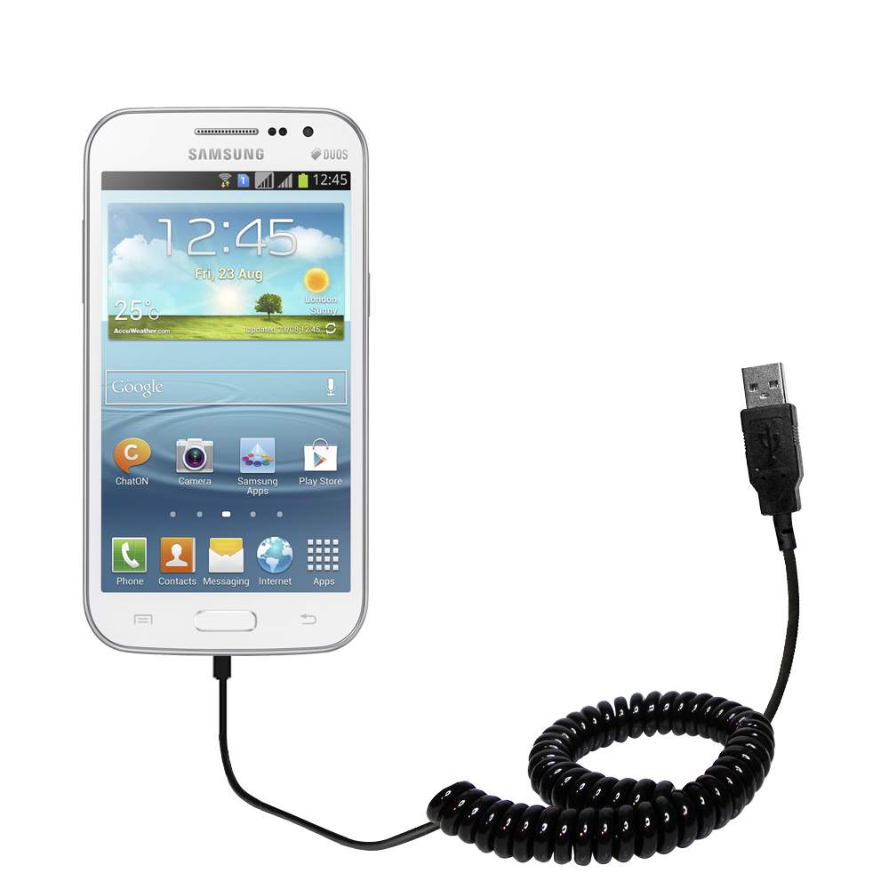 Coiled USB Cable compatible with the Samsung Galaxy Win