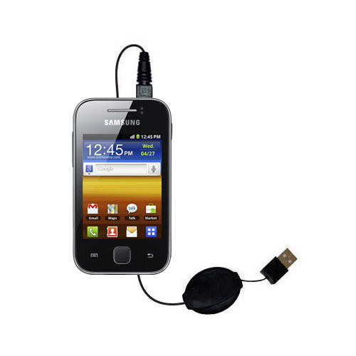 Retractable USB Power Port Ready charger cable designed for the Samsung Galaxy Y and uses TipExchange