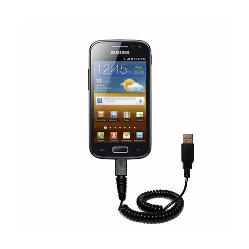 Coiled USB Cable compatible with the Samsung GT-I8160