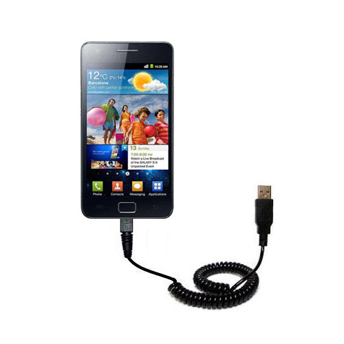 Coiled USB Cable compatible with the Samsung GT-I9103