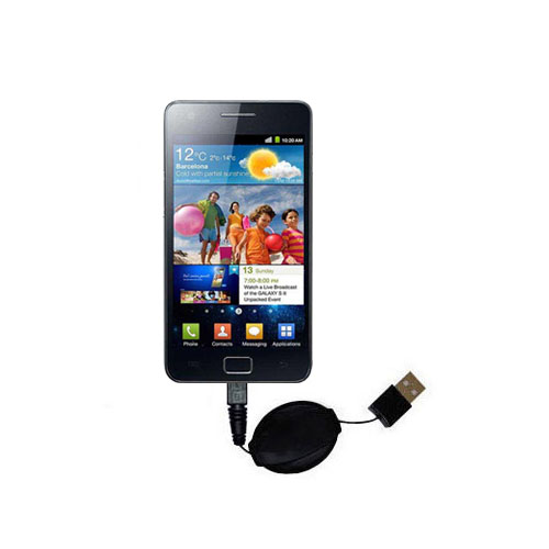 Retractable USB Power Port Ready charger cable designed for the Samsung GT-I9103 and uses TipExchange