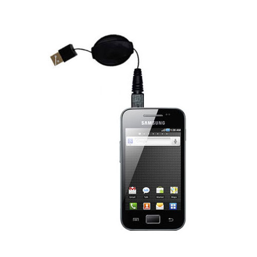 Retractable USB Power Port Ready charger cable designed for the Samsung GT-S5830 and uses TipExchange