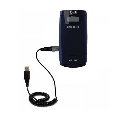 Coiled USB Cable compatible with the Samsung Helio Fin