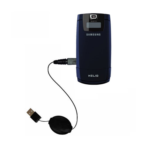 Retractable USB Power Port Ready charger cable designed for the Samsung Helio Fin and uses TipExchange
