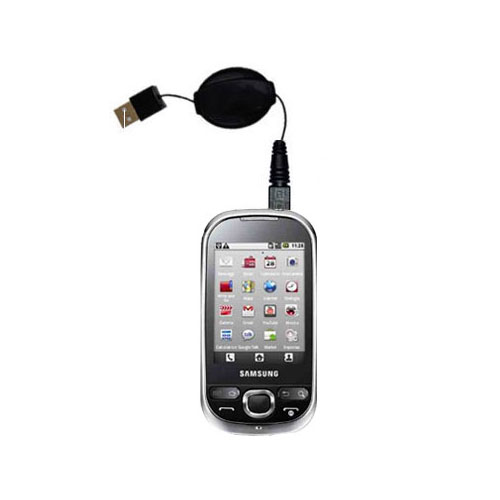 Retractable USB Power Port Ready charger cable designed for the Samsung I5500 and uses TipExchange
