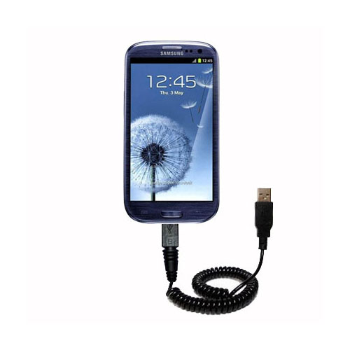 Coiled USB Cable compatible with the Samsung i9300