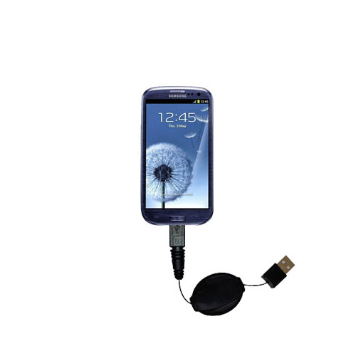 Retractable USB Power Port Ready charger cable designed for the Samsung i9300 and uses TipExchange