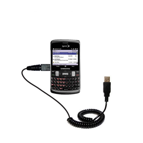 Coiled USB Cable compatible with the Samsung Intrepid SPH-i350