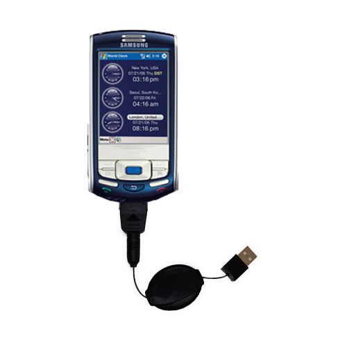 Retractable USB Power Port Ready charger cable designed for the Samsung IP-830w and uses TipExchange