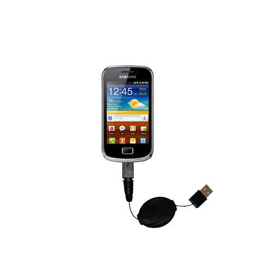 Retractable USB Power Port Ready charger cable designed for the Samsung Jena / S6500 and uses TipExchange