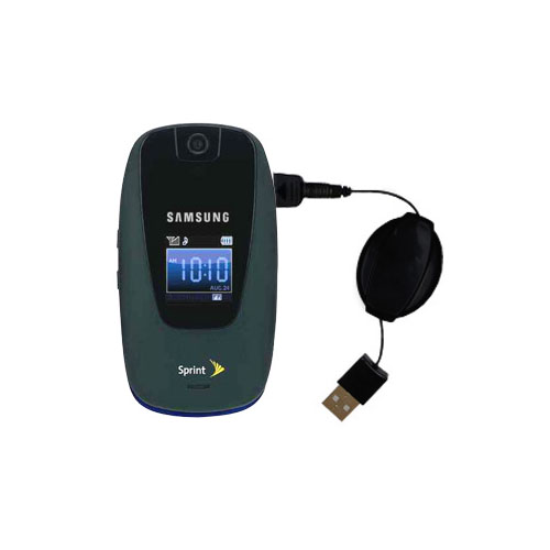 Retractable USB Power Port Ready charger cable designed for the Samsung SPH-M510 and uses TipExchange