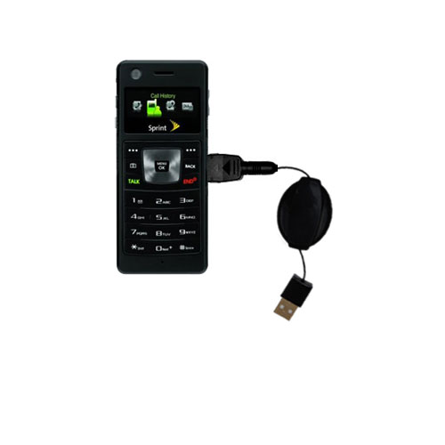 Retractable USB Power Port Ready charger cable designed for the Samsung M620 and uses TipExchange