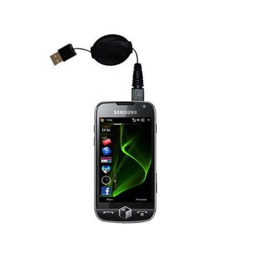 Retractable USB Power Port Ready charger cable designed for the Samsung Omnia 7 and uses TipExchange