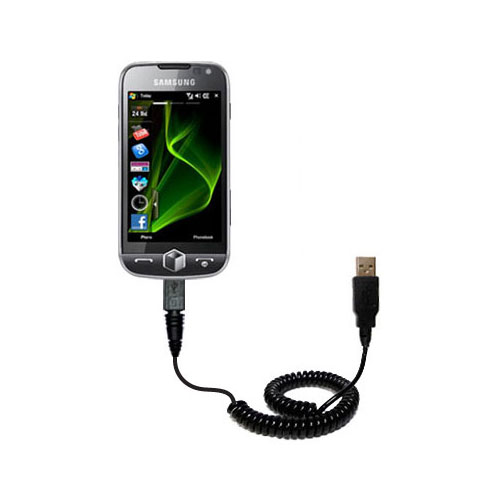 Coiled USB Cable compatible with the Samsung Omnia II