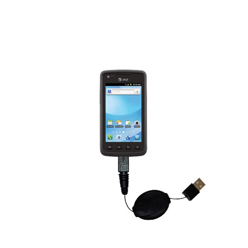 Retractable USB Power Port Ready charger cable designed for the Samsung Rugby Smart and uses TipExchange