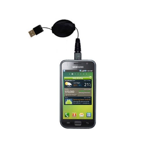 Retractable USB Power Port Ready charger cable designed for the Samsung S5750 and uses TipExchange