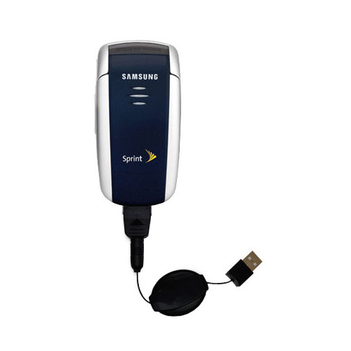 Retractable USB Power Port Ready charger cable designed for the Samsung SCH-A560 A565 A595 A599 and uses TipExchange