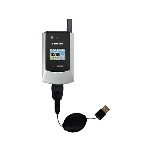 Retractable USB Power Port Ready charger cable designed for the Samsung SCH-A795 and uses TipExchange