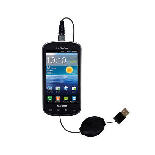 Retractable USB Power Port Ready charger cable designed for the Samsung SCH-I405 and uses TipExchange
