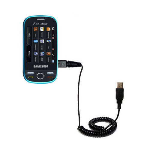 Coiled USB Cable compatible with the Samsung SCH-R360