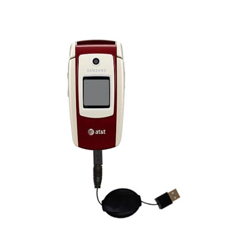 Retractable USB Power Port Ready charger cable designed for the Samsung SGH-A127 and uses TipExchange