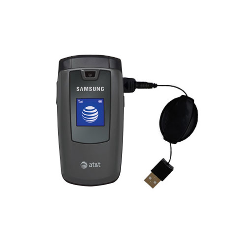 Retractable USB Power Port Ready charger cable designed for the Samsung SGH-A437 and uses TipExchange