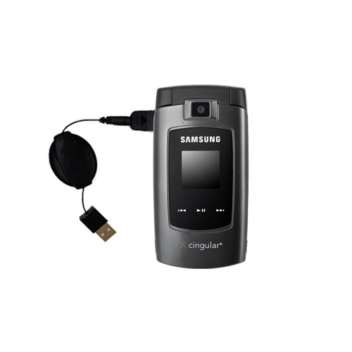 Retractable USB Power Port Ready charger cable designed for the Samsung SGH-A707 and uses TipExchange