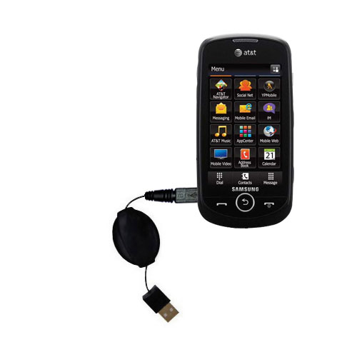 Retractable USB Power Port Ready charger cable designed for the Samsung SGH-A817 and uses TipExchange