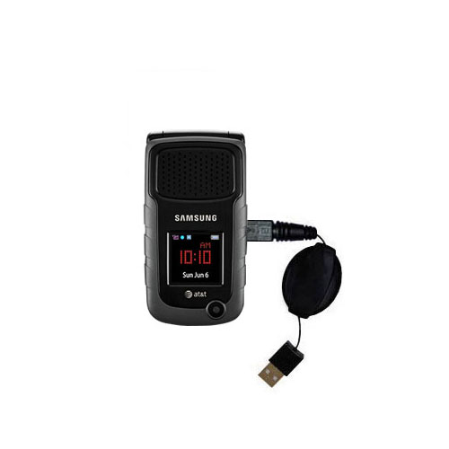 Retractable USB Power Port Ready charger cable designed for the Samsung SGH-A847 and uses TipExchange