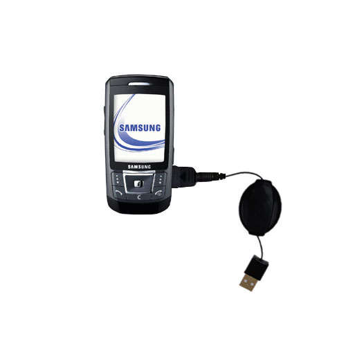 Retractable USB Power Port Ready charger cable designed for the Samsung SGH-D870 and uses TipExchange