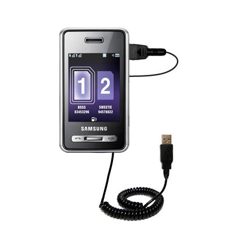 Coiled USB Cable compatible with the Samsung SGH-D980 DUOS