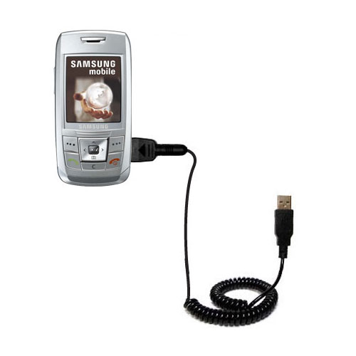 Coiled USB Cable compatible with the Samsung SGH-E250