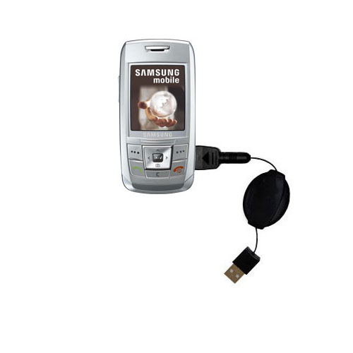 Retractable USB Power Port Ready charger cable designed for the Samsung SGH-E250 and uses TipExchange