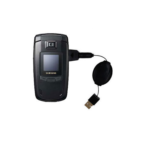 Retractable USB Power Port Ready charger cable designed for the Samsung SGH-E780 and uses TipExchange