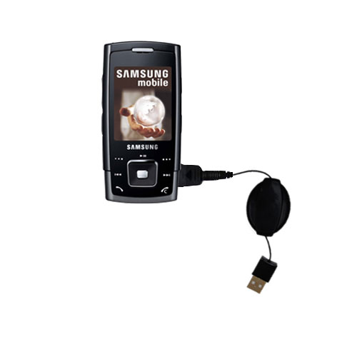Retractable USB Power Port Ready charger cable designed for the Samsung SGH-E900 and uses TipExchange