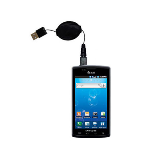 Retractable USB Power Port Ready charger cable designed for the Samsung SGH-I897 and uses TipExchange