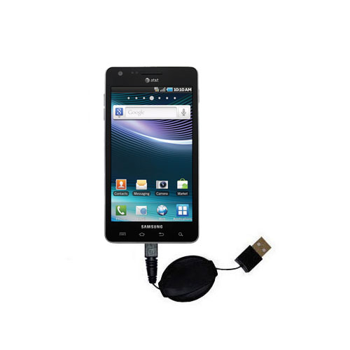 Retractable USB Power Port Ready charger cable designed for the Samsung SGH-I997 and uses TipExchange