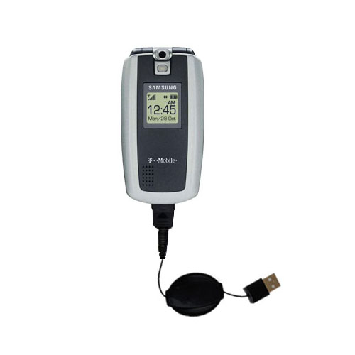 Retractable USB Power Port Ready charger cable designed for the Samsung SGH-T719 and uses TipExchange