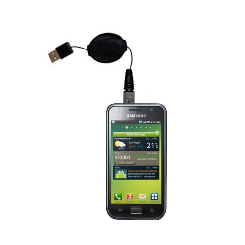Retractable USB Power Port Ready charger cable designed for the Samsung SGH-T959 and uses TipExchange