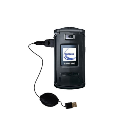 Retractable USB Power Port Ready charger cable designed for the Samsung SGH-V804 and uses TipExchange