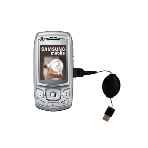 Retractable USB Power Port Ready charger cable designed for the Samsung SGH-Z400 and uses TipExchange