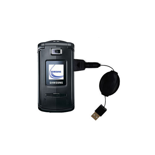 Retractable USB Power Port Ready charger cable designed for the Samsung SGH-Z540 and uses TipExchange