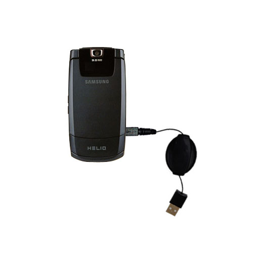 Retractable USB Power Port Ready charger cable designed for the Samsung SPH-A513 and uses TipExchange